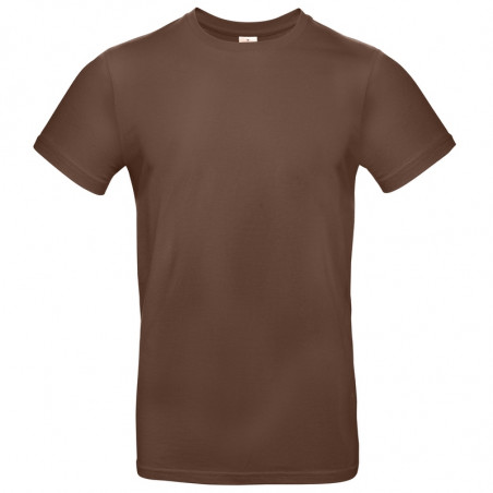 T-shirt coton tubulaire manches courtes moderne E190, couleur Chocolate